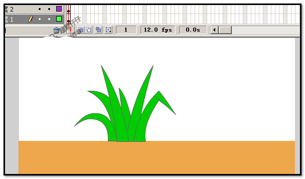 flash怎么绘制绿草