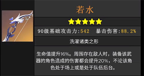 原神若水90级属性介绍 夜兰专武满级面板一览